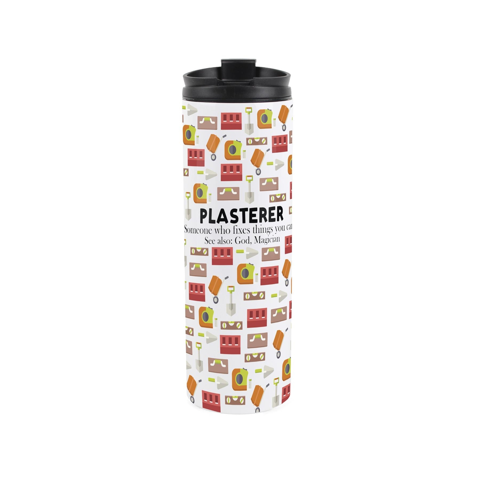 Plasterer Travel Mug - Novelty Trades Gift Reusable Stainless Steel Travel Flask