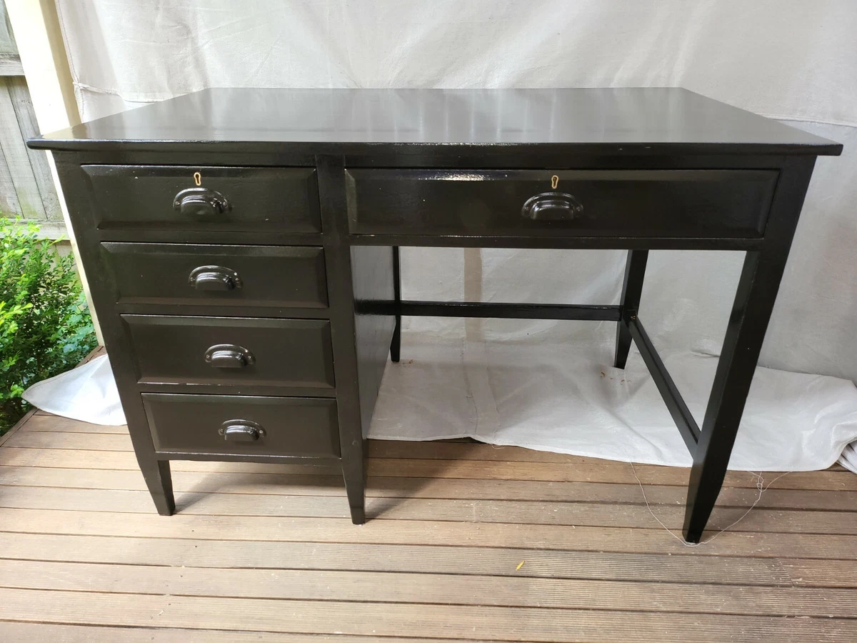 Black desk with drawers deals