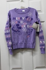Disney 100th Mickey Mouse and Friends Long Sleeve Sweater-Purple-XL 14-16 -NWT