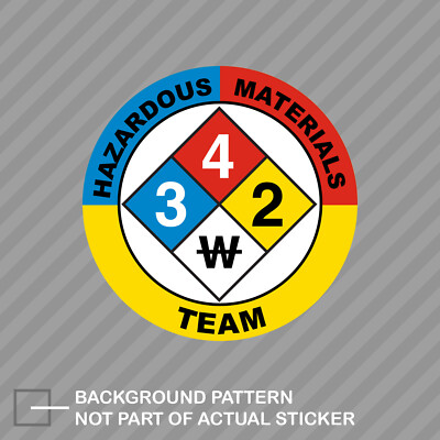Haz Mat Hazardous Materials Team Sticker Decal Vinyl tech technicians