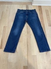 Levis 505 Mens Jeans 36x30 Blue Denim Regular Fit Straight Leg Western Classic