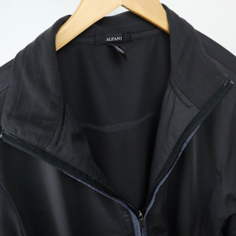 Куртка мужская Alfani на молнии размер M серая синяя с карманами стрейч без подкладки средняя - Изображение 3 из 4