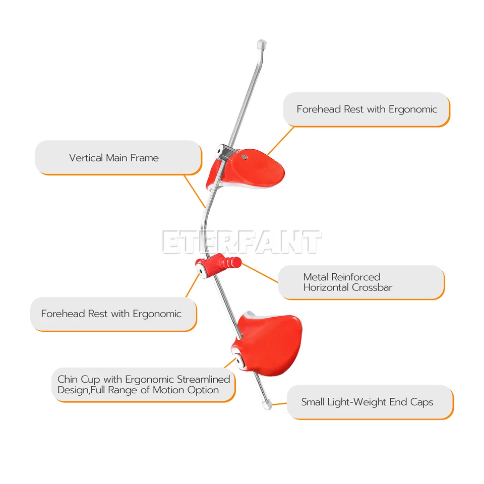ETERFANT Dental Ortho Adjustable Forward Pull Face Headgear Single Bar Blue+Red - Image 3 of 4