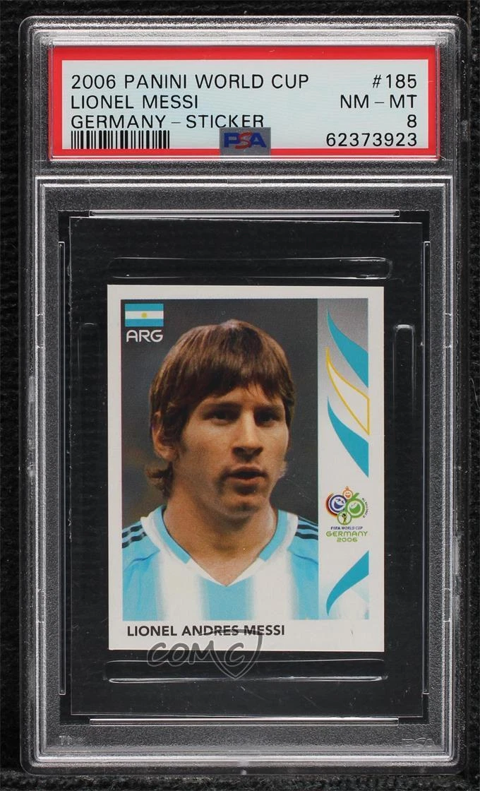 2006 Panini World Cup Album Stickers Lionel Messi Lionel Andres Messi #185 PSA 8