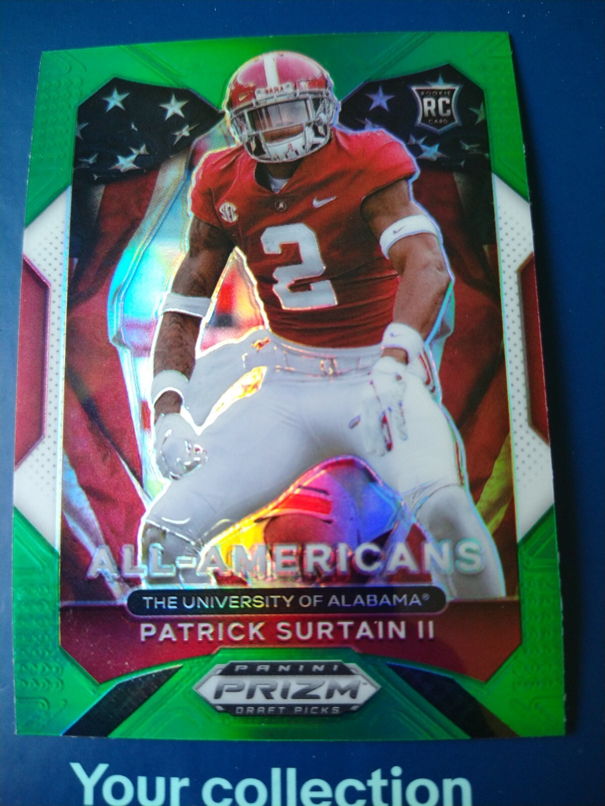 2021 Panini Prizm Draft Picks All American GREEN #199 Patrick Surtain II Rookie