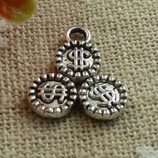 Free Ship 170 pcs tibetan silver dollar charms 16x13mm L-1437
