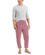 Family Pj's Men's Red Stripe Matching Holiday Family Pajama Set Size S