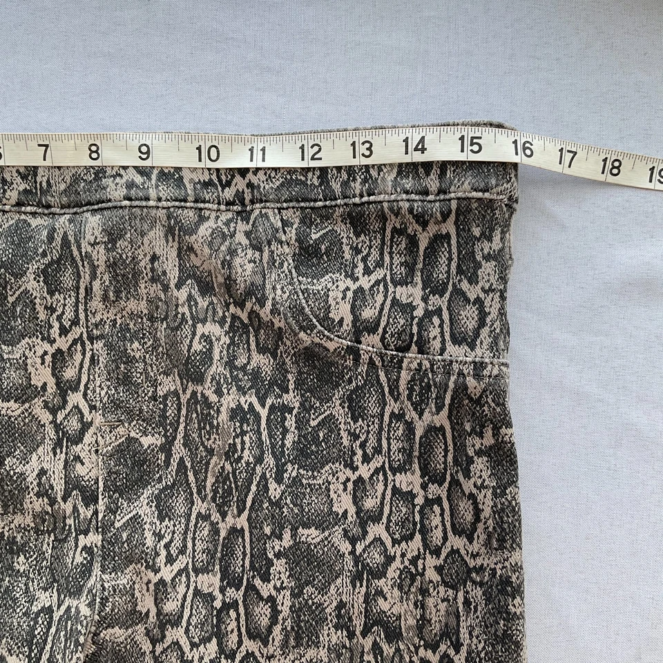SPANX Animal Print Jean-ish Ankle Leggings Taupe Snakeskin Women XL 20018R - Image 4 of 4
