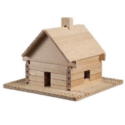 Stack & Stick Cozy Cabin Wood Building Set - 40 pieces #403  New