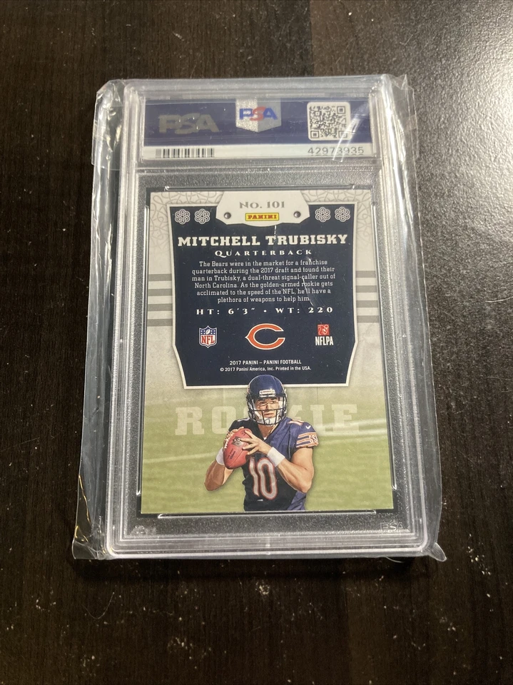 Mitch Trubisky #101 ROOKIE CARD NFL PSA 9 MINT PANINI 2017 T18-32 - Image 2 of 2