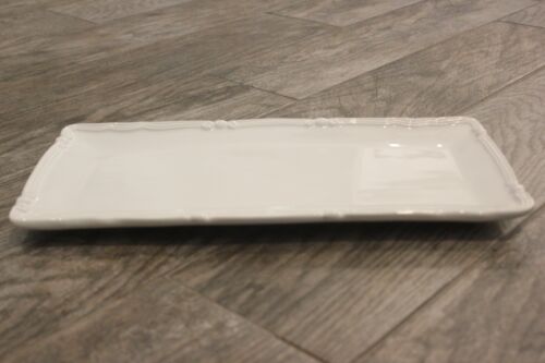 Comò piatto rettangolare ceramica bianca in ottime condizioni bordo arrotolato 7,5 x 15 Italia! - Foto 3 di 4