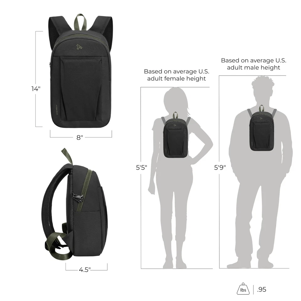 Travelon Anti-Theft The Voyages Small Backpack with XL Water Bottle Pocket - Image 4 of 4