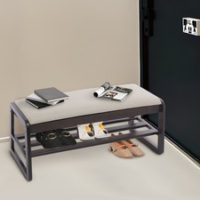 Entryway Shoe Bench Boots Rack W/ Cushion & Storage Space Shoes Stand Stool Home