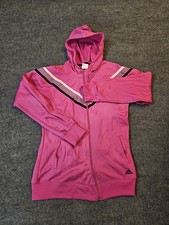 Adidas Essentials Women's Track Jacket Full Zip Medium Pink Stripe