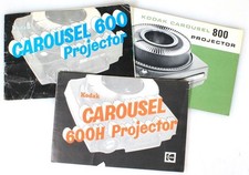 KODAK CAROUSEL PROJECTOR MANUALS SET OF 3 FOR 800,600  600H