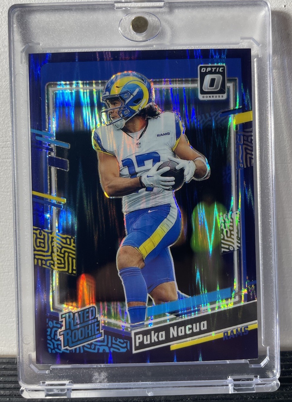 2023 Panini Donruss Optic - Rated Rookie Puka Nacua #238 Purple Shock Prizm (RC)