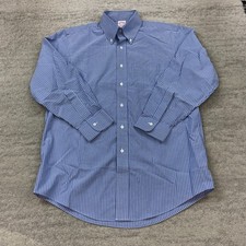 VTG Brooks Brothers Oxford Button Shirt 15.5 - 32 Blue White Hickory OCBD 90s