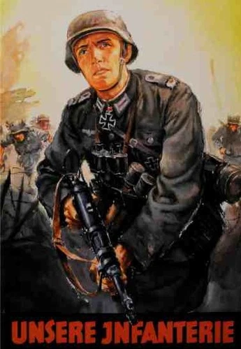 WW2 WWII German Soldier Infantry Military Wartime Propaganda Poster Print