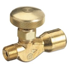 Brass Body Valve for Non-Corrosive Gases, 200 psig, 1/4 in NPT (M), 5/8 in-18 RH
