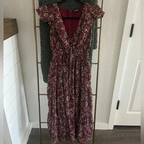 STORIA Burgundy Floral Dress