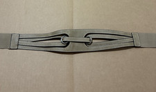 Women's Wide Belt Leather Lycra Taupe Excellent Condition Size M-L Snap Back