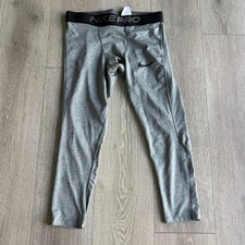 Nike Pro Dri-Fit Mens Smoke Gray Tight Fit Stretch 3/4 Compression Tights Size L