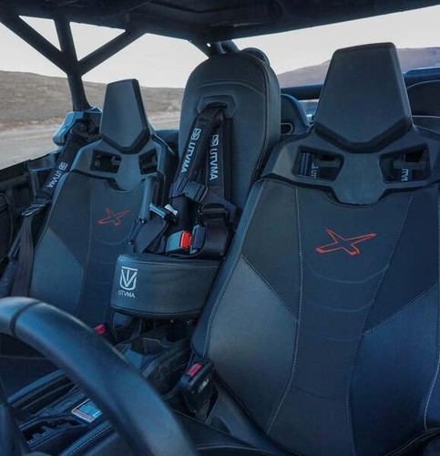 UTVMA 2017-2025 Can Am Maverick X3 Max Bump Seat With Neon Lime Auto Harness - Picture 5 of 9