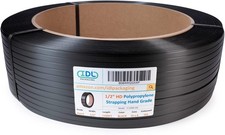 1/2" x 7200' Hand Grade Polypropylene PP Strapping Roll of 16" x 6" Core Size