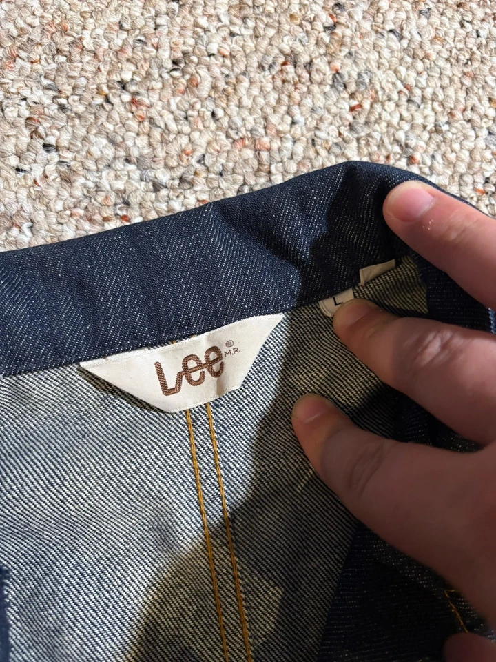 Винтажный мужской 70-х Lee синий джинсовой ткани костюм куртка Blazer Western диско. Размер L - Изображение 3 из 4