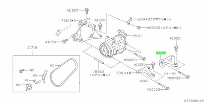 #ad Subaru A C Compressor Mount Bracket 23951AA080 WRX STI Forester Outback Impreza $59.95