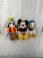 Disney Plush Mickey Mouse Goofy Donald Duck Disneyland Lot of 3
