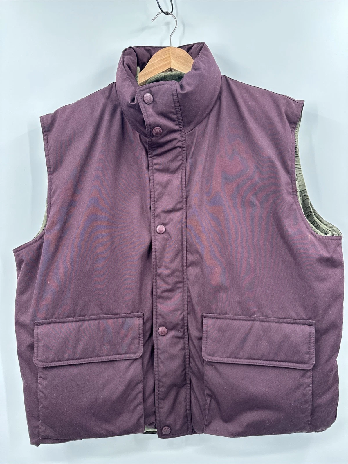 Cabelas Premiere Northern Goose Down Fill Vest Mens Large Burgundy Hunt Camp