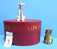 Fitz and Floyd Glass Menagerie Dog plus a Glass Cat