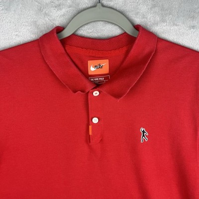 Nike Tiger Woods TW Fist Pump 82 Golf Polo Masters Championship Red XL
