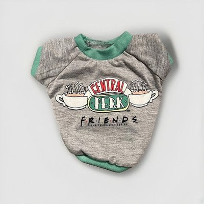 Dog Shirt, Fetch for Pets Friends Central Perk Polyester Gray Green Small