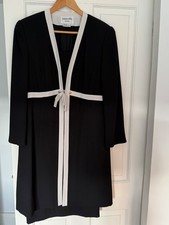 Simon Ellis Occasions Black + White Trim Dress & Matching Coat Set - 16 BARGAIN!
