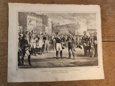 Stahlstich Bild Prinz Alber Napoleon III Boulogne 1854 Krimkrieg Zweispitz Sebel