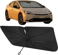 Proadsy Windshield Sun Shade Umbrella for Toyota Prius 2023-2025, Black 