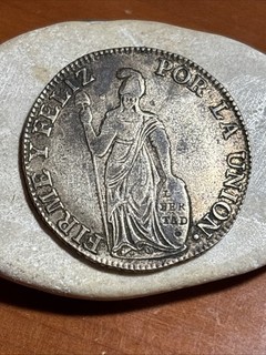 1836 CUZCO B PERU 4 REALES SILVER
