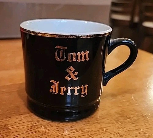 Vintage Hall Tom And Jerry Mug Cups Black Gold