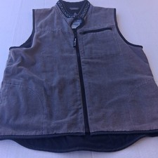 LL Bean Full Zip Vest 6 Pockets Kids XL 18-20 Gray Black Polyester Cotton 71341