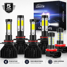 For Honda Civic 2004-2015 Super White Led Headlight Hilow Fog Light Bulbs Kit