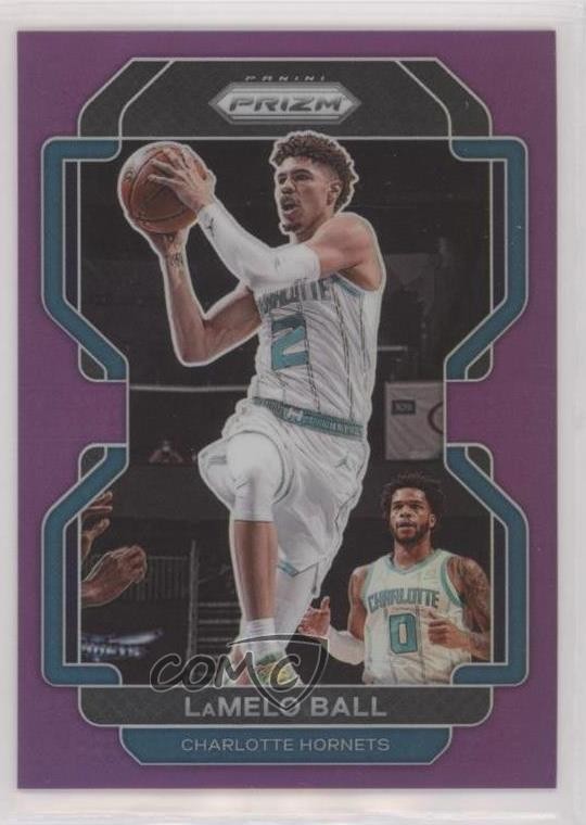 2021-22 Panini Prizm Purple Prizm 36/99 LaMelo Ball #185 hs9
