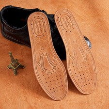 1 Pair Cowhide Insoles For Shoes Men Comfortable Deodorant Casual Leather Insole