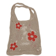 Crochet Tote Mesh Beach Bag Floral Fairycore Hobo Fairy Aesthetic Y2k Market Bag