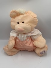 Vintage Fisher Price 1986 PUFFALUMP Orange Peach Bear Cub 8006 w/Outfit 17"