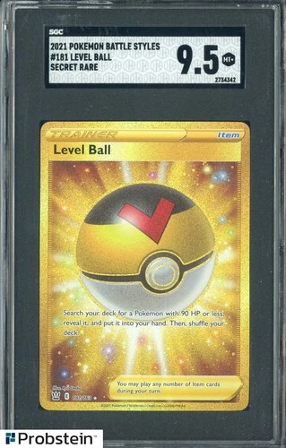 2021 Pokemon Battle Styles Secret Rare #181 Level Ball SGC 9.5 MINT+
