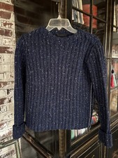 U24848 The Row Cashmere Sweater Fenix Dark Bl...
