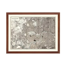 Old Map of London 1893 - Vintage England Art Wall Decor Prin