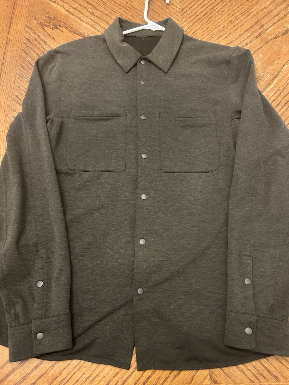 Lululemon Shirt Mens Medium Green Button Up Snaps Live In Practice Performance